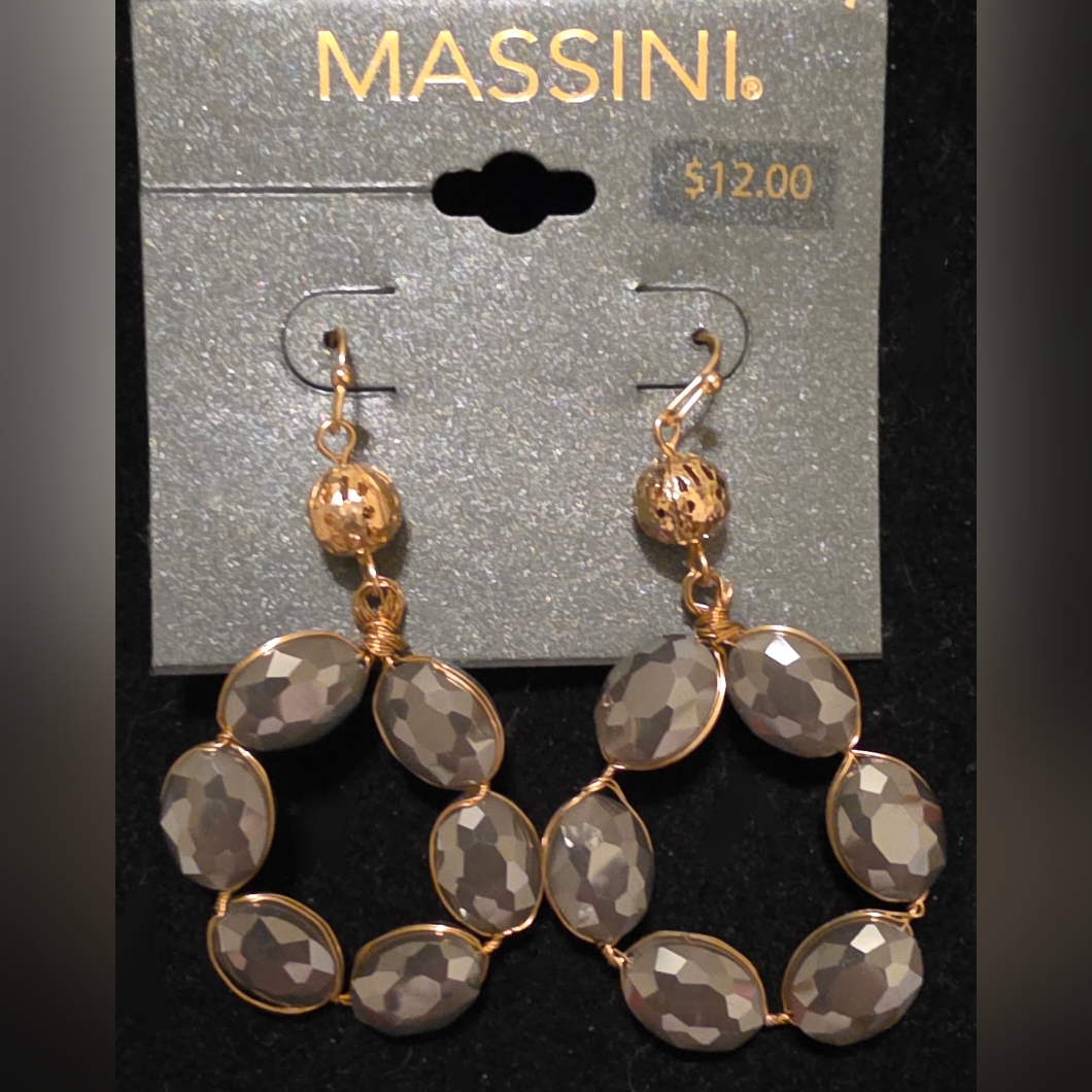 Grey Skies Dangle Earrings 10$